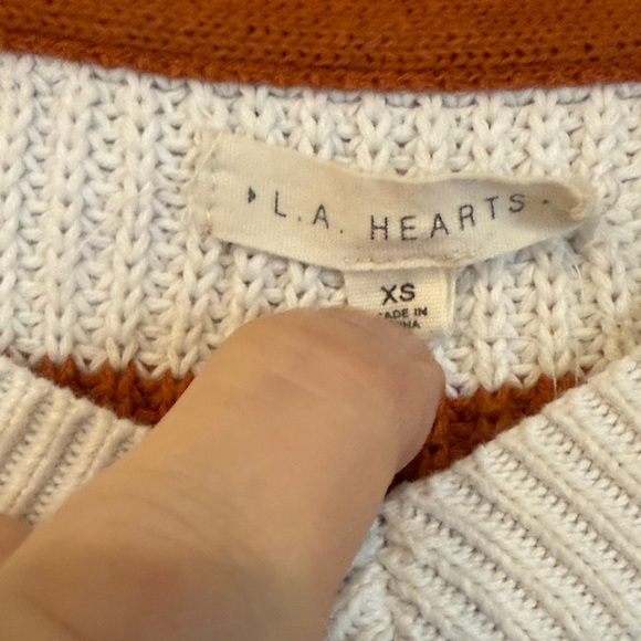 La Hearts Rust and Cream Knit Sweater - Picture 4 of 12